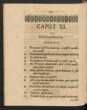 Caput XI. De Effectibus Dominii.