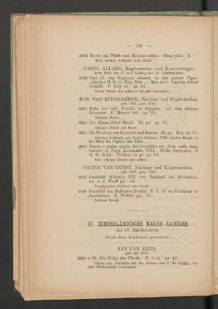 IV. Niederländische Maler-Radirer des 17. Jahrhunderts