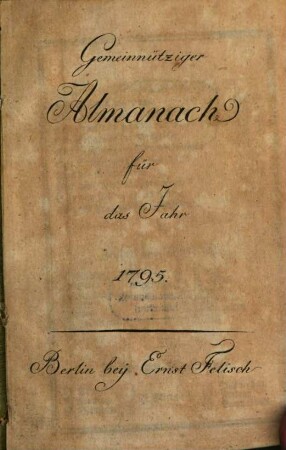 Gemeinnütziger Almanach : für das Jahr ..., 1795