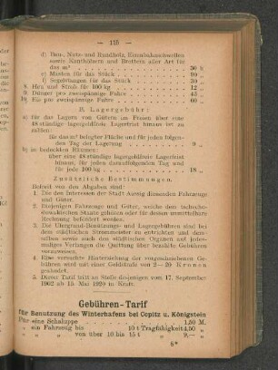 Gebühren-Tarif