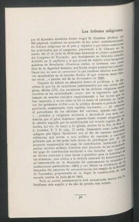 Las órdenes religiosas.