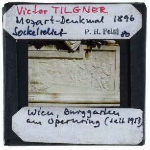 Wien, Tilgner, Mozart-Denkmal : Sockelrelief, Szene aus "Don Giovanni"
