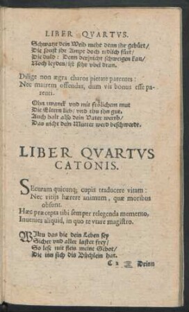 Liber Quartus Catonis.
