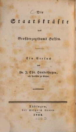 Die Staatskräfte des Großherzogthums Hessen