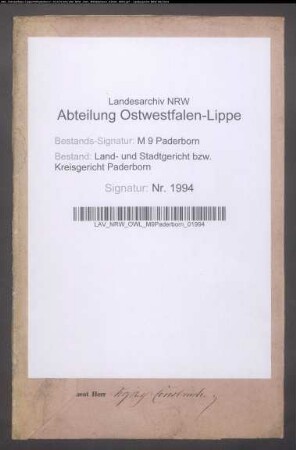 Erblasser: Füller, gen. Mürther, Florentine, geb. Fleitmann; Ehepartner: Füller, Johann: