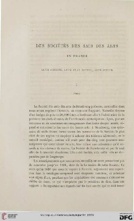 10: Des Sociétés des Amis des Arts en France, [3] : leur origine, leur état actuel, leur avenir