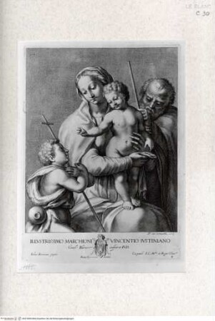 Galleria Giustiniana del marchese Vincenzo Giustiniani. 2 Bände., 1. Band, Tafel 4: Die Heilige Familie mit dem Johannesknaben