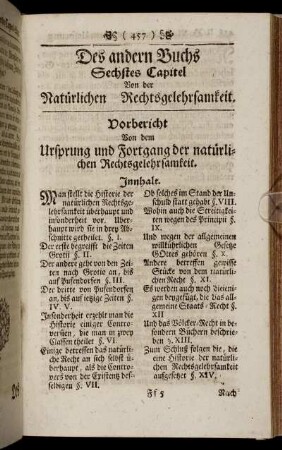 Sechstes Capitel Von der Natürlichen Rechtsgelehrsamkeit.