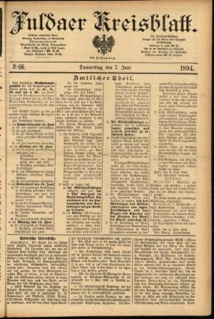 Ausgabe vom Donnerstag, den 07. Juni 1894.