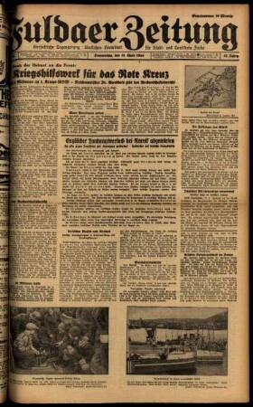 Ausgabe vom Donnerstag, den 18. April 1940.