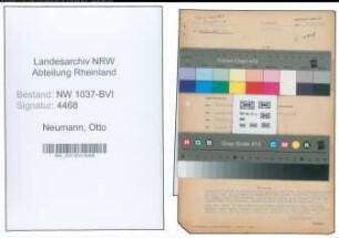 Entnazifizierung Otto Neumann , geb. 05.06.1888 (Vermittler)
