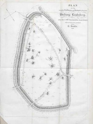 Plan von der zwischen Wolfhagen und Ehringen gelegenen Wüstung Landsberg, nebst den i. J. 1836 vorgenommenen Ausgrabungen. 1838.