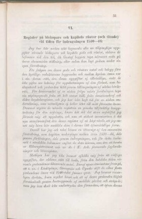 VI. Register på biskopars och kapitels räntor (och tionde) vid tiden för indragningen 1540-46: