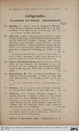 Calligraphie. Geschichte der Schrift. Geheimschrift (Nr. 267 - 289)