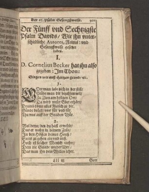 Der Fünff und Sechtzigste Psalm Davids/ Wie ihn [...]