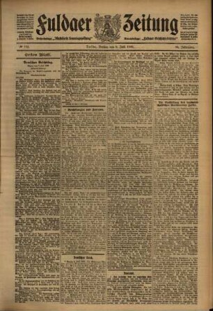 Erste Ausgabe vom Freitag, den 09. Juli 1909.