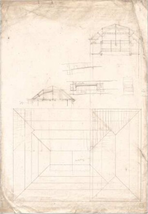 Voit, Johann Michael; Dachkonstruktion - Grundriss, Querschnitte