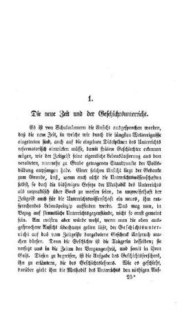 Die neue Zeit und der Geschichtsunterricht
