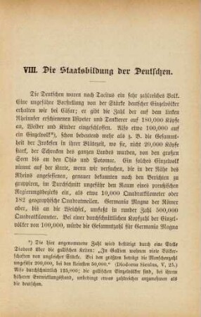 VIII. Die Staatsbildung der Deutschen.