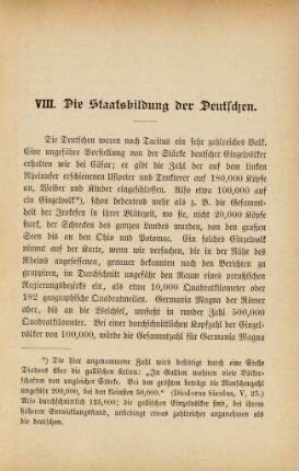 VIII. Die Staatsbildung der Deutschen.