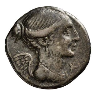 Münze, Denar, 108 oder 107 v. Chr.