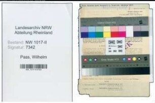 Entnazifizierung Wilhelm Pass , geb. 01.05.1915 (Feilenfabrikant)