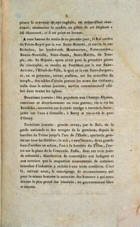 Premier Anniversaire de la révolution de Juillet 1830 : Fêtes patriotiques des 3 jours ; La place de la Bastille ; Le Panthéon ; Les Champs Élysées et les Boulevards