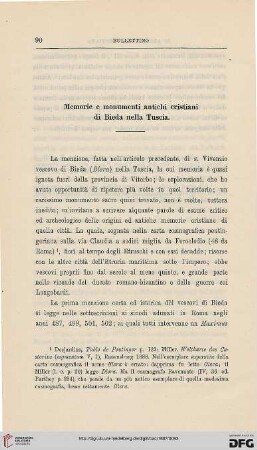 4.Ser.5.1887: Memorie e monumenti antichi cristiani di Bieda nella Tuscia