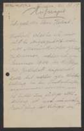 Brief von Armin Süssenguth an Unbekannt