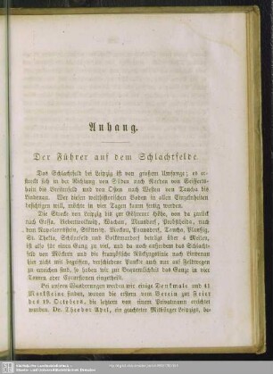 Anhang. Der Führer auf dem Schlachtfelde