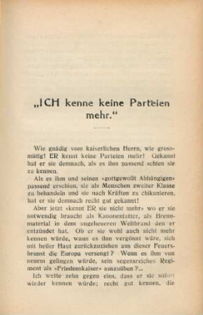 "ICH kenne keine Parteien mehr!"