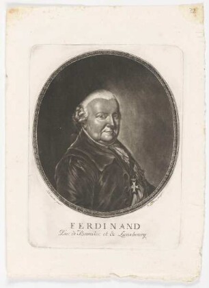Bildnis des Ferdinand Duc de Bronsuic et de Lunebourg