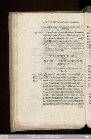 Pars Secunda De Sacris Romanorum.