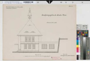 Empfangsgebäude [Bahnhof] Steele-West, Blatt~5: Seitenansicht rechts, M.~1:50 Hge, Sknr.: 1, Fanr.: 13, Bunr.: 6