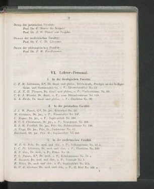 VI. Lehrer-Personal.