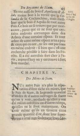 Chapitre V. Des mines de Siam