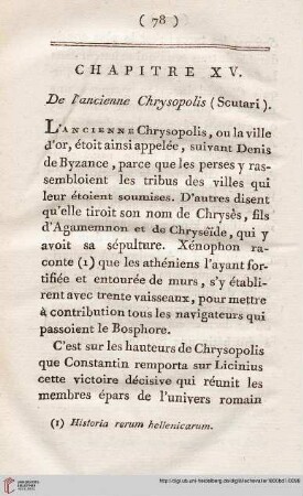 Chapitre XV: De l’ancienne Chrysopolis (Scutari)
