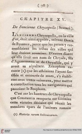 Chapitre XV: De l’ancienne Chrysopolis (Scutari)