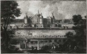 Gemälde "Schloss Moritzburg" (Unbekannter Künstler; Öl; Museum Schloss Moritzburg, Moritzburg)
