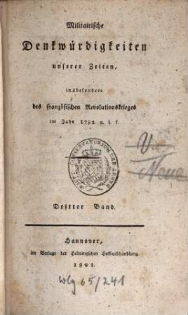 Neues militairisches Journal. 10 = St. 19/20. 1801