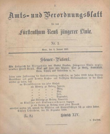 6. Januar-29. Dezember = Nr. 1-52