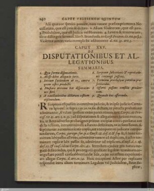 Caput XXV. De Disputationibus & allegationibus.