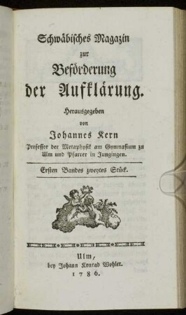 Ersten Bandes zweytes Stück.