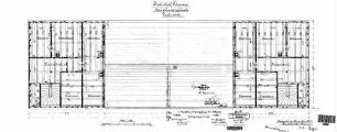 Süßen: Empfangsgebäude Verwaltungsgebäude Grundriß Dachgeschoß (mit Gebälk/Dach)