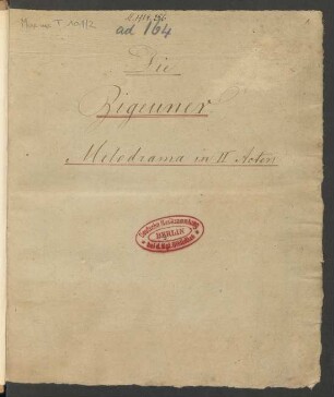 Die Zigeuner. Handschriftliches Textbuch