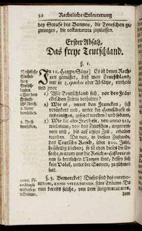Erster Absatz. Das freye Teutschland. - Der Vierdte Absatz. Teutschland unter den Carolingern.
