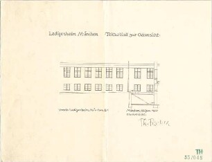 Fischer, Theodor; München - Westend, Bergmannstr.; Ledigenheim - Ostseite (Ansicht)