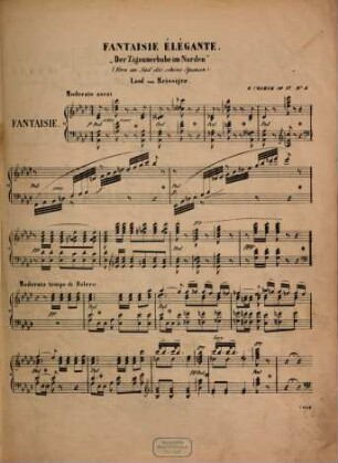 Six fantaisies élégantes sur des chansons favorites : pour piano ; Op. 57. 6, Der Zigeunerbube im Norden