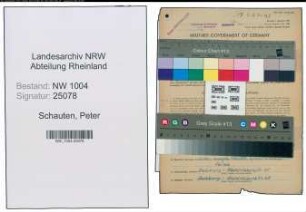 Entnazifizierung Peter Schouten , geb. 13.03.1896 (Muehlenarbeiter)