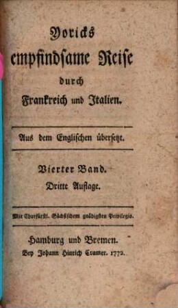 Yoricks empfindsame Reise durch Frankreich und Italien, 4